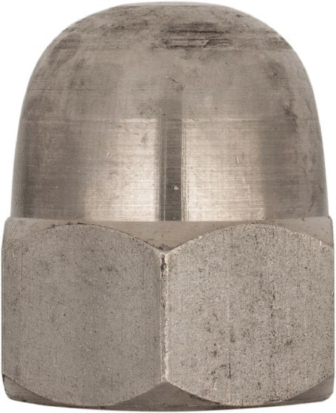 Value Collection - M22x2.5 Metric Coarse, 34mm Width Across Flats, Uncoated, Stainless Steel Acorn Nut - 39mm Overall Height, Austenitic A4, DIN 1587 - Exact Tooling