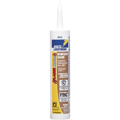 White Lightning - 10 oz Cartridge Red RTV Silicone Caulk - -14 to 230°F Operating Temp - Exact Tooling