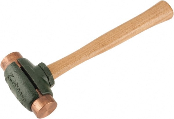 Garland - 3-1/2 Lb Head 1-1/2" Face Copper Split Head Hammer - Wood Handle - Exact Tooling