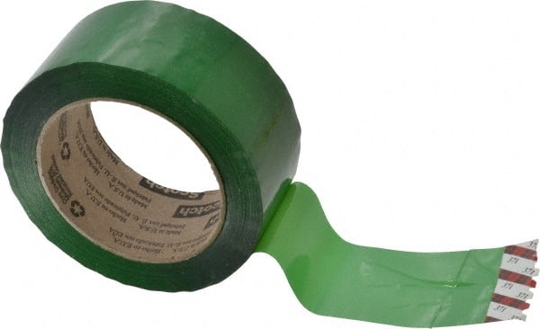 3M - 2" x 110 Yd Green Rubber Adhesive Sealing Tape - Polypropylene Film Backing, 1.9 mil Thick, 44 Lb Tensile Strength, Series 371 - Exact Tooling