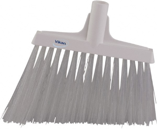 Vikan - 9-1/2" Wide, White Synthetic Bristles, Angled Broom - Exact Tooling