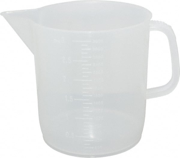 Dynalon Labware - 3,000 ml Polypropylene Graduated Beaker - 100 ml Graduation, 6-1/2" Diam x 7-5/64" High - Exact Tooling