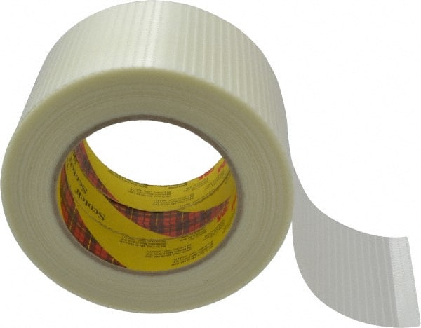 3M - 3" x 55 Yd Clear Rubber Adhesive Packaging Tape - Polypropylene Film Backing, 5.7 mil Thick, 150 Lb Tensile Strength, Series 8959 - Exact Tooling