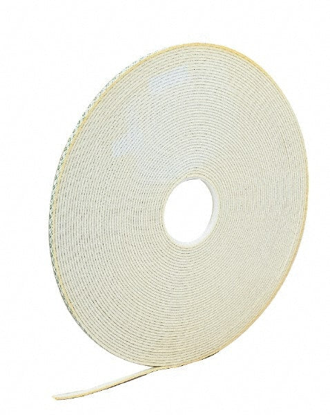 3M - 3/4" x 36 Yd Acrylic Adhesive Double Sided Tape - 1/16" Thick, Off-White, Urethane Foam Liner, Continuous Roll, Series 4016 - Exact Tooling