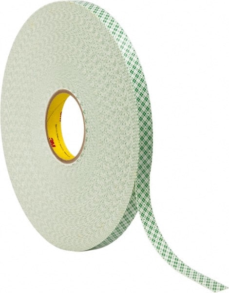 3M - 3/4" x 72 Yd Acrylic Adhesive Double Sided Tape - 1/32" Thick, Off-White, Urethane Foam Liner, Continuous Roll, Series 4032 - Exact Tooling