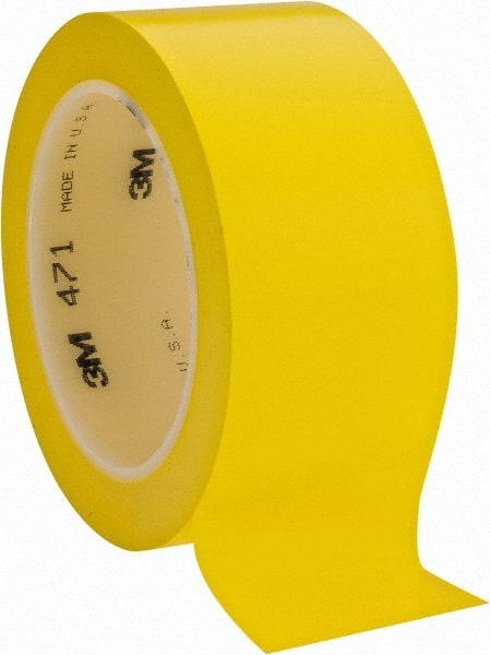 3M - Yellow Solid Color Vinyl Tape - 2" Wide x 108' Long x 5.2 mil Thick, General Traffic - Exact Tooling