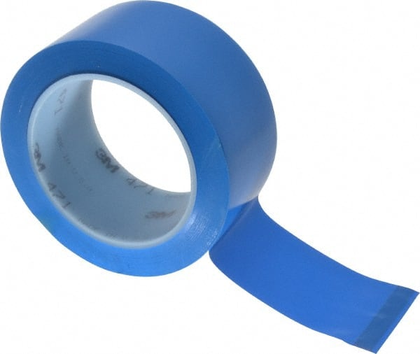 3M - Blue Solid Color Vinyl Tape - 2" Wide x 108' Long x 5.2 mil Thick, General Traffic - Exact Tooling