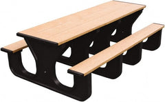 Vestil - 60" Long x 96" Wide x 30-1/2" High Stationary Rectangular Activity/Utility Table - Cedar & Black, Plastic - Exact Tooling