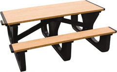 Vestil - 60" Long x 72" Wide x 30-1/2" High Stationary Rectangular Activity/Utility Table - Cedar & Black, Plastic - Exact Tooling