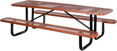 Vestil - 96" Long x 61-5/8" Wide x 30.38" High Stationary Activity/Utility Table without Back Rests - Brown, Steel - Exact Tooling