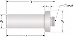 Allied Machine and Engineering - 1-1/2-18 Threaded Mount, Boring Head Straight Shank - Threaded Mount, 1/4" Projection, 1.86 Inch Nose Diameter - Exact Tooling