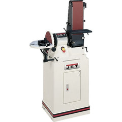 Jet - 48" Long x 6" Wide Belt, 9" Diam, Combination Sanding Machine - 0.75 hp, Single Phase - Exact Tooling