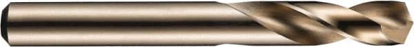 DORMER - 7.3mm 135° Spiral Flute High Speed Steel Screw Machine Drill Bit - Bright Finish, Right Hand Cut, 34mm Flute Length, 74mm OAL, Split Point, Straight Shank - Exact Tooling