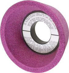 Grier Abrasives - 4" Diam, 1-1/4" Hole Size, 2-1/8" Overall Thickness, 46 Grit, Type 11 Tool & Cutter Grinding Wheel - Coarse Grade, Aluminum Oxide, K Hardness, Vitrified Bond, 6,207 RPM - Exact Tooling