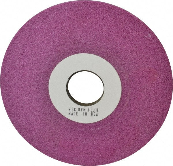 Grier Abrasives - 6" Diam, 1-1/4" Hole Size, 1/2" Overall Thickness, 80 Grit, Type 12 Tool & Cutter Grinding Wheel - Medium Grade, Aluminum Oxide, K Hardness, Vitrified Bond, 4,138 RPM - Exact Tooling