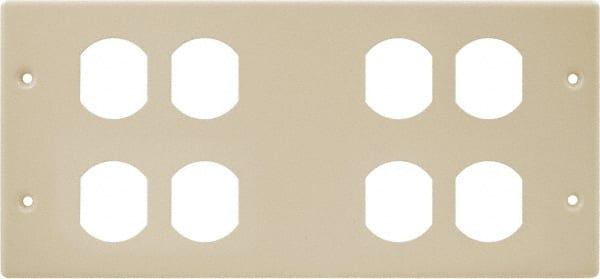 Hubbell Wiring Device-Kellems - 10.22 Inch Long x 4-3/4 Inch High, Rectangular 4 Gang Raceway Cover Plate - Ivory, For Use with HBL4750 Series Raceways - Exact Tooling