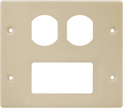 Hubbell Wiring Device-Kellems - 5.43 Inch Long x 4-3/4 Inch High, Rectangular Raceway Plate - Ivory, For Use with HBL4700 Series Raceways and HBL4750 Series Metal Raceways - Exact Tooling