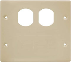 Hubbell Wiring Device-Kellems - 5.43 Inch Long x 4-3/4 Inch High, Rectangular Raceway Plate - Ivory, For Use with HBL4700 Series Raceways and HBL4750 Series Metal Raceways - Exact Tooling
