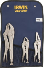 Irwin - 3 Piece Locking Plier Set - Comes in Tool Roll - Exact Tooling