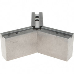 Abbott Workholding Products - 1.5mm x 60° Serrated Attachment, Square Soft Lathe Chuck Jaw - 3 Jaws, Steel, 63/64" Btw Mount Hole Ctrs, 4" Long x 1-1/2" Wide x 3" High, 0.5512" Groove, 0.4724" & 12mm Fastener - Exact Tooling