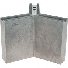 Abbott Workholding Products - 1.5mm x 60° Serrated Attachment, Square Soft Lathe Chuck Jaw - 3 Jaws, Steel, 1.1811" Btw Mount Hole Ctrs, 4-1/2" Long x 1-1/2" Wide x 6" High, 0.6299" Groove, 0.4724" & 12mm Fastener - Exact Tooling