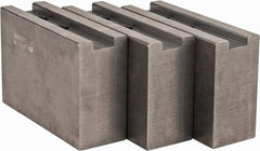 Abbott Workholding Products - 1.5mm x 60° Serrated Attachment, Square Soft Lathe Chuck Jaw - 3 Jaws, Steel, 1.1811" Btw Mount Hole Ctrs, 4-1/2" Long x 1-1/2" Wide x 3" High, 0.6299" Groove, 0.4724" & 12mm Fastener - Exact Tooling