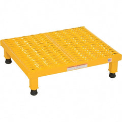 Vestil - 5" High x 24" Wide x 24" Deep, Yellow Step Stand - Steel, 500 Lb Capacity - Exact Tooling