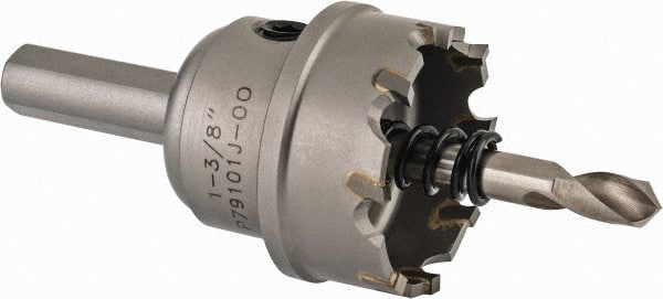 Hougen - 1-3/8" Diam, 1/8" Cutting Depth, Hole Saw - Carbide-Tipped Saw, Toothed Edge - Exact Tooling