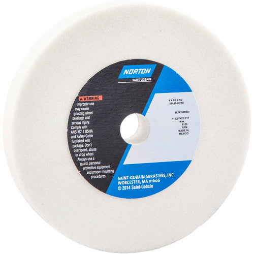 4″ × 1/2″ × 1/2″ 38A Toolroom Wheel Type 01 Straight 60 Grit Aluminum Oxide - Exact Tooling