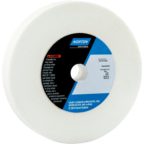 4″ × 1/2″ × 1/2″ 38A Toolroom Wheel Type 01 Straight 100 Grit Aluminum Oxide - Exact Tooling