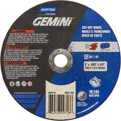 150 mm × 1.6 mm × 5/8″ Gemini Circular Saw Cut-Off Wheel U57A 36 Q Type 01/41 - Exact Tooling