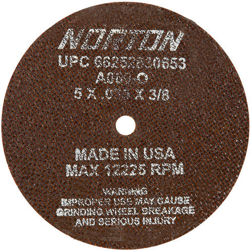 5″ × 0.035″ × 3/8″ Small Diameter Cut-Off Wheel Type 01 Straight 60 Grit Aluminum Oxide - Exact Tooling