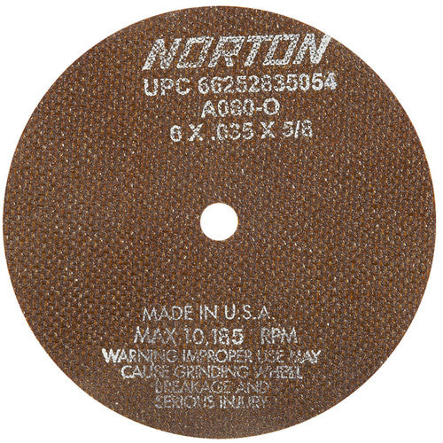 6″ × 0.035″ × 5/8″ Toolroom Cut-Off Wheel Type 01 Straight 60 Grit Aluminum Oxide - Exact Tooling