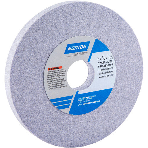 6″ × 1/2″ × 1-1/4″ 32A Toolroom Wheel Type 01 Straight 80 Grit Aluminum Oxide - Exact Tooling