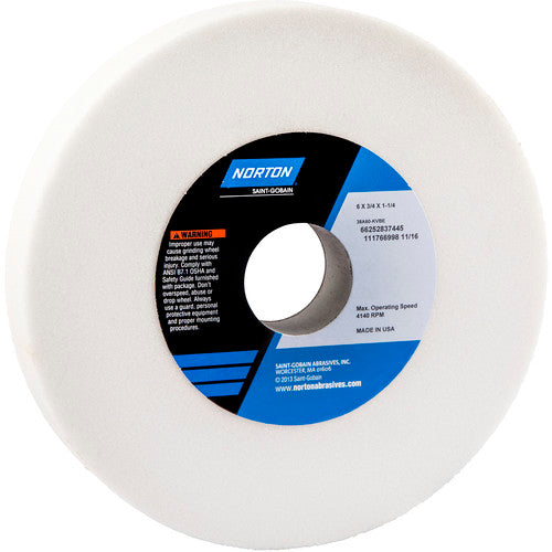 6″ × 3/4″ × 1-1/4″ 38A Toolroom Wheel Type 01 Straight 60 Grit Aluminum Oxide - Exact Tooling