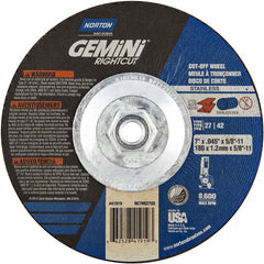 7″ × 0.045″ × 5/8″-11 Gemini Non-Woven Depressed Center Wheel Type 27 24 Grit