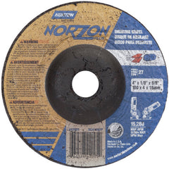 4″ × 1/8″ × 5/8″ NorZon Plus Non-Woven Depressed Center Wheel Type 27 Ceramic Alumina / Zirconia Alumina - Exact Tooling