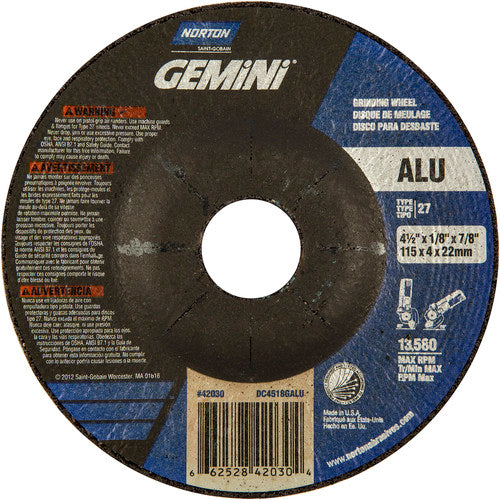4-1/2″ × 1/8″ × 7/8″ Gemini Non-Woven Depressed Center Wheel Type 27 46 Grit - Exact Tooling