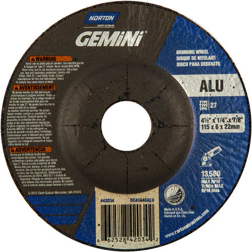 4-1/2″ × 1/4″ × 7/8″ Gemini Non-Woven Depressed Center Wheel Type 27 - Exact Tooling