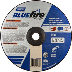 9″ × 1/4″ × 7/8″ BlueFire Non-Woven Depressed Center Wheel Type 27 Zirconia Alumina / Aluminum Oxide - Exact Tooling