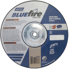 9″ × 1/4″ × 5/8″ BlueFire Non-Woven Depressed Center Wheel Type 28 Saucer - Exact Tooling
