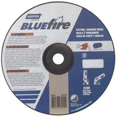 9″ × 1/8″ × 7/8″ BlueFire Non-Woven Depressed Center Wheel Type 27 Zirconia Alumina / Aluminum Oxide - Exact Tooling