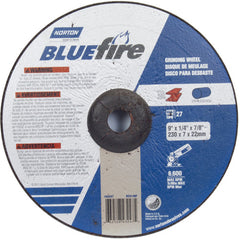 9″ × 1/4″ × 7/8″ BlueFire Non-Woven Depressed Center Wheel Type 27 Zirconia Alumina / Aluminum Oxide - Exact Tooling