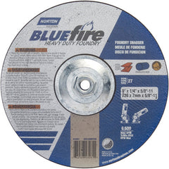 9″ × 1/4″ × 5/8″ BlueFire Non-Woven Depressed Center Wheel Type 27 Zirconia Alumina / Aluminum Oxide - Exact Tooling