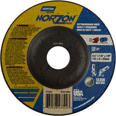 4-1/2″ × 1/8″ × 7/8″ NorZon Plus Non-Woven Depressed Center Wheel Type 27 - Exact Tooling