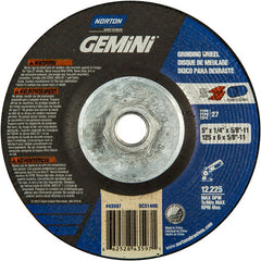 5 × 1/4 × 5/8 - 11″ Gemini Grinding Wheel A 24 S BDA Type 27 - Exact Tooling