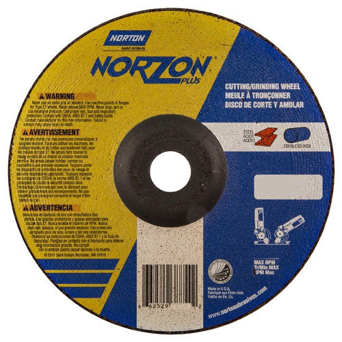 7″ × 1/8″ × 7/8″ NorZon Plus Non-Woven Depressed Center Wheel Type 27 - Exact Tooling