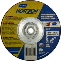 7″ × 1/8″ × 5/8″ NorZon Plus Non-Woven Depressed Center Wheel Type 27 - Exact Tooling
