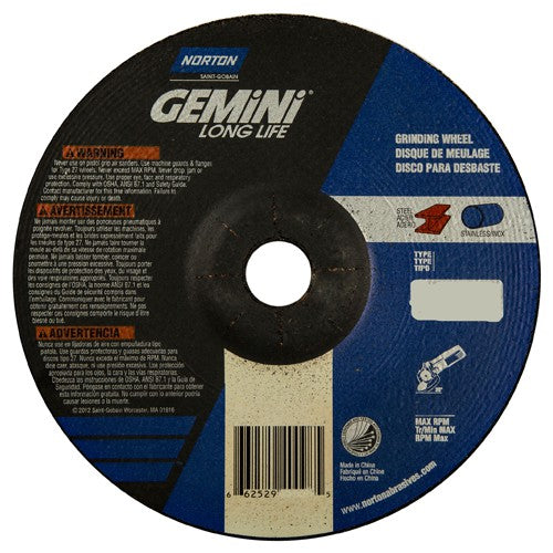 7 × 1/4 × 7/8″ Gemini Long Life Grinding Wheel A 24 R Type 27 - Exact Tooling