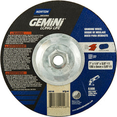 7 × 1/4 × 5/8 - 11″ Gemini Long Life Grinding Wheel A 24 S Type 27 - Exact Tooling